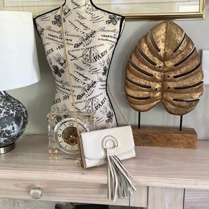 Ivory Clutch with gold chain